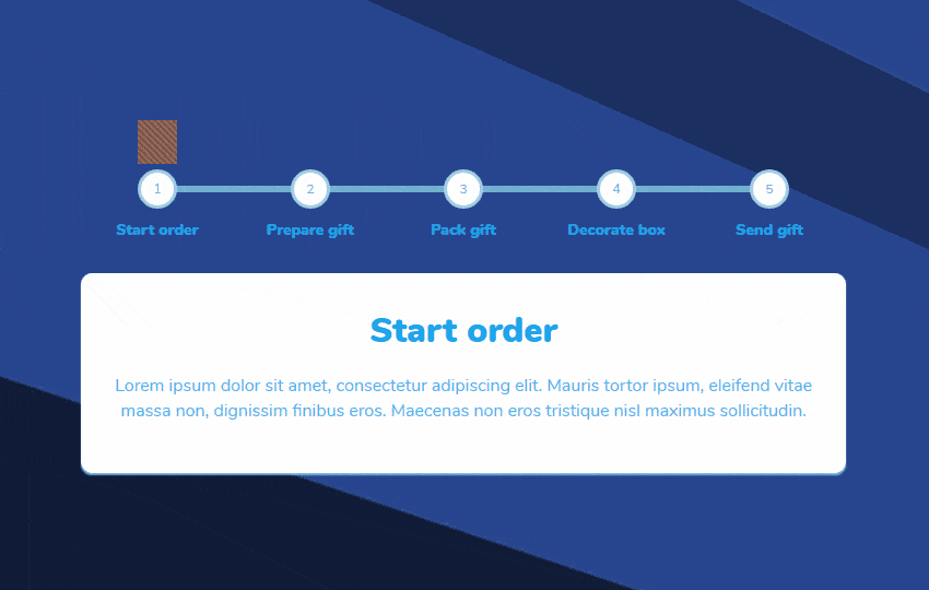 Order Progress Bar with Animated steps Using CSS only - Css3 Transition